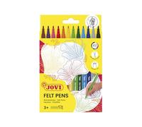 Jovi - Rotuladores punta fina 2 mm, estuche con 12 colores surtidos