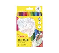 Jovi Rotuladores punta fina 2 mm, 24 colores surtidos, lavables, estuche escolar
