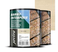 JOVIRA PINTURAS Barniz Intemperie al Agua, para el cuidado y la decoración de maderas en exterior. (2x750 Mililitros, Brillante)