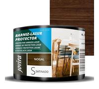 JOVIRA PINTURAS BARNIZ-LASUR Protector Satinado al Agua. Protege, decora y embellece todo tipo de madera. (375 Mililitros, Nogal) E-3