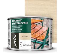 JOVIRA PINTURAS Barniz Madera Intemperie |375 ml| Decora y embellece todo tipo de maderas al exterior, mesas, sillas, muebles, barcos, terrazas. (375 Mililitros, Satinado) K-21
