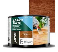 JOVIRA PINTURAS Barniz Tinte Brillante al Agua, acabado Brillo. Especial para teñir y barnizar maderas. (375 Mililitros, Caoba) F-36