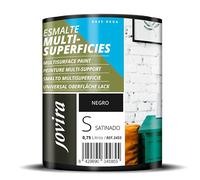JOVIRA PINTURAS Esmalte Multisuperficies al Agua Satinado. Decora y protege superficies de difícil adherencia. (750 Mililitros, Negro) G-34A