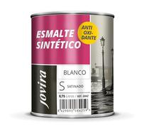 JOVIRA PINTURAS Esmalte Sintético Antioxidante. Esmalte directo sobre oxido. Para la protección y decoración de superficies de madera, hierro y acero. Satinado (750 Mililitros, Blanco) D-55