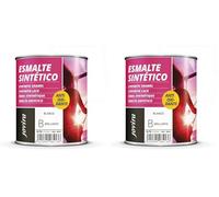 JOVIRA PINTURAS Esmalte Sintético Antioxidante. Esmalte directo sobre oxido. Para la protección y decoración de superficies de madera, hierro y acero. Brillante (750 Mililitros, Blanco) (Paquete de 2)