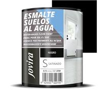 JOVIRA PINTURAS Esmalte Suelos al Agua. Especial para suelos de garajes, almacenes, gimnasios, lavanderías, parques infantiles, pistas deportivas, etc. (750 Mililitros, Negro) C-9