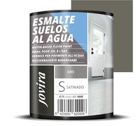 JOVIRA PINTURAS Esmalte Suelos al Agua. Especial para suelos de garajes, almacenes, gimnasios, lavanderías, parques infantiles, pistas deportivas, etc. (750 Mililitros, Gris) C-10
