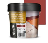 JOVIRA PINTURAS Impermeabilizante Antigoteras, Terraza Antigoteras Caucho Elástica, pintura de terrazas, evita filtraciones en todo tipo de cubiertas y terrazas. (15 Litros, Rojo) A-49B