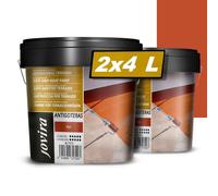 JOVIRA PINTURAS Impermeabilizante Antigoteras, Terraza Antigoteras Caucho Elástica, pintura de terrazas, evita filtraciones en todo tipo de cubiertas y terrazas. (2x4 Litros, Teja) A-44-2
