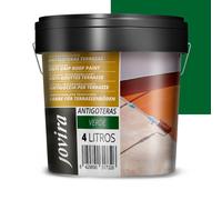 JOVIRA PINTURAS Impermeabilizante Antigoteras, Terraza Antigoteras Caucho Elástica, pintura de terrazas, evita filtraciones en todo tipo de cubiertas y terrazas. (4 Litros, Verde) A-42
