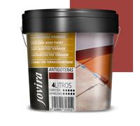 JOVIRA PINTURAS Impermeabilizante Antigoteras, Terraza Antigoteras Caucho Elástica, pintura de terrazas, evita filtraciones en todo tipo de cubiertas y terrazas. (4 Litros, Rojo) A-49