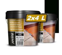 JOVIRA PINTURAS Impermeabilizante Antigoteras, Terraza Antigoteras Caucho Elástica, pintura de terrazas, evita filtraciones en todo tipo de cubiertas y terrazas. (2x4 Litros, Negro) A-43-2