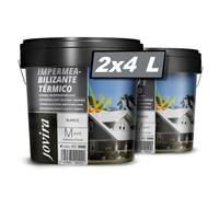 JOVIRA PINTURAS Impermeabilizante Térmico. Antigoteras Terraza Térmico. Pintura impermeabilizante térmica-acústica. (2x4 Litros, Blanco)