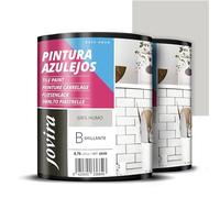 JOVIRA PINTURAS Pintura para Azulejos, Alto Brillo al Agua. Da una imagen nueva a tu cocina y baño. (2x750 Mililitros, Gris Humo) B-2-2