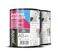 JOVIRA PINTURAS Pintura para Azulejos, Alto Brillo al Agua. Da una imagen nueva a tu cocina y baño. (2x750 Mililitros, Gris Acero) B-4-2