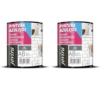 JOVIRA PINTURAS Pintura para Azulejos, Alto Brillo al Agua. Da una imagen nueva a tu cocina y baño. (750 Mililitros, Gris Acero) B-4 (Paquete de 2)