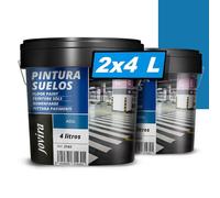 JOVIRA PINTURAS Pintura Suelos, Garajes y Pavimentos Deportivos en general, acabado Mate. Protege y decora las superficies de hormigón, cemento y asfalto. (2x4 Litros, Azul) A-15C