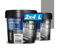 JOVIRA PINTURAS Pintura Suelos, Garajes y Pavimentos Deportivos en general, acabado Mate. Protege y decora las superficies de hormigón, cemento y asfalto. (2x4 Litros, Gris) A-19