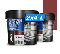 JOVIRA PINTURAS Pintura Suelos, Garajes y Pavimentos Deportivos en general, acabado Mate. Protege y decora las superficies de hormigón, cemento y asfalto. (2x4 Litros, Rojo)