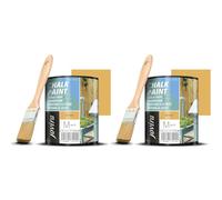 JOVIRA PINTURAS Pintura Tiza - Chalk Paint al Agua Mate + Pincel especial para madera. Renueva tus muebles con creatividad. (750 Mililitros, Mostaza + Pincel) C-62-K (Paquete de 2)