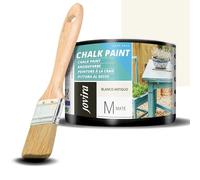 JOVIRA PINTURAS Pintura Tiza - Chalk Paint al Agua Mate + Pincel especial para madera. Renueva tus muebles con creatividad. (375 Mililitros, Blanco Antiguo + Pincel) C-55-K