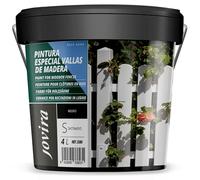 JOVIRA PINTURAS Pintura Vallas de Madera, Esmalte para Madera exterior para Vallas, Casa de madera, Garajes, etc. (4 Litros, Negro) B-16