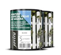 JOVIRA PINTURAS Pintura Vallas de Madera, Esmalte para Madera exterior para Vallas,Garajes, etc. (2X750 Mililitros, Blanco) B-5