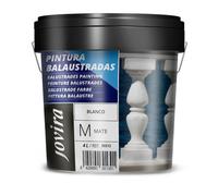 JOVIRA PINTURAS Pinturas Balaustradas, acabado Mate al Agua. Especial para Recubrimientos de Balaustradas y Celosías de Yeso y Hormigón. (4 Litros, Blanco) A-53B