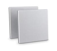 JOVYTH Tapa Ciega de Enchufe 2 Piezas 86 x 86 mm, Cubierta Autoadhesiva Blanca con Base Plateada para Interruptores y Tomas no Utilizadas, para Hogar, Oficina, Taller, Mantenimiento y Uso Diario