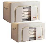 JOYBOS, Set maxi de 2 cajas de almacenamiento de ropa, 66 + 100 l, plegable, en material textil