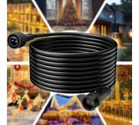 Joycome Conector Luces Navidad 2 Pines 10M/32.8Pies, IP65 Impermeable Cable de Extensión de Luces de Jardín, Alargador para Cortina de Luces, Red de Luces Navidad Exterior, Luces de Tira LED