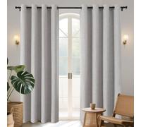 Joydeco 100% Cortinas Opacas 2 Piezas, Lino Cortinas Dormitorio con Ojales Anti Luz Cortina Termica Aislantes Frio y Calor para Salon(Blanco, 2x140x200cm)