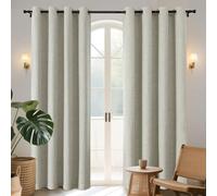 Joydeco 100% Cortinas Opacas 2 Piezas, Lino Cortinas Dormitorio con Ojales Anti Luz Cortina Termica Aislantes Frio y Calor para Salon(Beige Claro, 2x140x220cm)