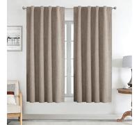 Joydeco 100% Cortinas Opacas 2 Piezas, Lino Cortinas Dormitorio con Pasadores Anti Luz Cortina Termica Aislantes Frio y Calor para Salon（2x158x106，Lino）