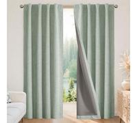 Joydeco, Cortinas 100% Opacas para Dormitorio, Cortinas de Lino Natural de 132 cm de Ancho x 229 cm de Largo, Aislamiento térmico, 2 Cortinas con Bloqueo de luz, Dobladillo para Barra y Trabillas