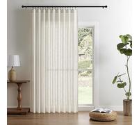 Joydeco Cortinas filtrantes de luz de 90 Pulgadas de Largo para Dormitorio, Cortinas de Lino de 90 Pulgadas de Largo, 1 Panel para Sala de Estar, Cortinas semitransparentes Blancas de 90 Pulgadas de