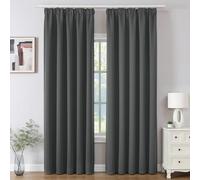 Joydeco Cortinas Opaca Termicas Aislantes Frio y Calor An 132 x Al 245 Gris Claro 2 Piezas Cinta Fruncidora Riel para Salon Dormitorio