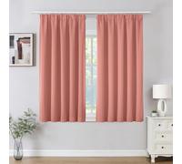 Joydeco Cortinas Opaca Termicas Aislantes Frio y Calor An 140 x Al 245 Rosa Pastel 2 Piezas Cinta Fruncidora Riel para Salon Dormitorio