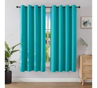 Joydeco Cortinas Opacas 2 Piezas 106 x 158 cm, Cortinas Dormitorio con Ojales Azul Pavo Real Anti Luz Cortina Termica Aislantes Frio y Calor para Salon Curtains Blackout