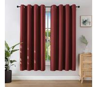 Joydeco Cortinas Opacas 2 Piezas 106 x 158 cm, Cortinas Dormitorio con Ojales Rojo Borgoña Anti Luz Cortina Termica Aislantes Frio y Calor para Salon Curtains Blackout