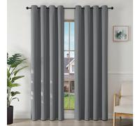 Joydeco Cortinas Opacas 2 Piezas 117 x 228 cm, Cortinas Dormitorio con Ojales Gris Claro Anti Luz Cortina Termica Aislantes Frio y Calor para Salon Curtains Blackout