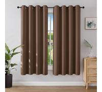 Joydeco Cortinas Opacas 2 Piezas 132 x 158 cm, Cortinas Dormitorio con Ojales Marrón Anti Luz Cortina Termica Aislantes Frio y Calor para Salon Curtains Blackout
