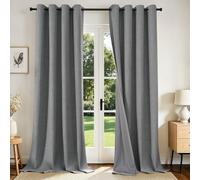 Joydeco Cortinas Opacas de 108 Pulgadas de Largo, 2 Paneles, Burg, Cortinas de oscurecimiento de habitación para Dormitorio, Cortinas térmicas 100% Opacas con Textura, protección de privacidad, Juego