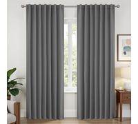 Joydeco Cortinas opacas de 108 pulgadas de largo, con aislamiento térmico, juego de 2 paneles, cortinas de oscurecimiento de habitación para sala de estar, bolsillo para cortinero, pestaña trasera (37