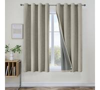 Joydeco Cortinas Opacas de 63 Pulgadas de Largo, 2 Paneles, Burg, Cortinas de oscurecimiento de habitación para Dormitorio, Cortinas térmicas 100% Opacas con Textura, protección de privacidad, Juego