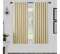 Joydeco Cortinas Opacas Modernas 2 Piezas 132x158cm, Juego de Cortinas Termicas Aislantes Frio y Calor Paras Dos Puertas Ventanas de Balcón, 85% Blackout Curtains con Trabillas Ocultas - Beige Claro