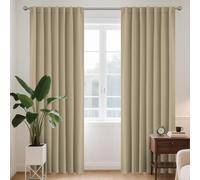 Joydeco Cortinas Opacas Modernas 2 Piezas 167x228cm, Juego de Cortinas Termicas Aislantes Frio y Calor Paras Dos Puertas Ventanas de Balcón, 85% Blackout Curtains con Trabillas Ocultas - Beige Claro