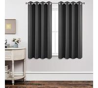 Joydeco Cortinas Salon Opacas 2 Piezas, Cortinas Dormitorio con Ojales Anti Luz Cortina Termica Aislantes Frio y Calor para Salon Curtains Blackout (Gris Oscuro, 2x117x137cm)