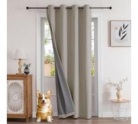 Joydeco Cortinas Termicas Aislantes Frio y Calor para Salon Dormitorio 1 Pieza 132x210cm Color Lino, 100% Cortina Opaca de Aspecto de Lino con Ojales para Ventana Puerta Vestidor
