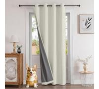 Joydeco Cortinas Termicas Aislantes Frio y Calor para Salon Dormitorio 1 Pieza 140x240cm Beige Claro, 100% Cortina Opaca de Aspecto de Lino con Ojales para Ventana Puerta Vestidor